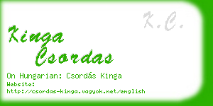 kinga csordas business card